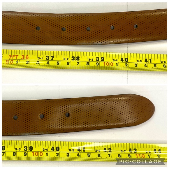 Johnston & Murphy Micro Perf Leather Belt Perforated Brown size 40 Made in Italy - Picture 15 of 17
